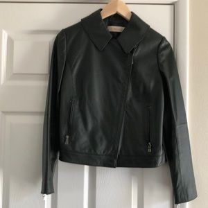 Tory Burch green moto jacket